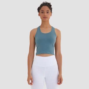 Top Deportivo Corto para Mujer, Estilo Yoga, Color Rosa, con Tiras, Personalizado de Fábrica - Product Image 3