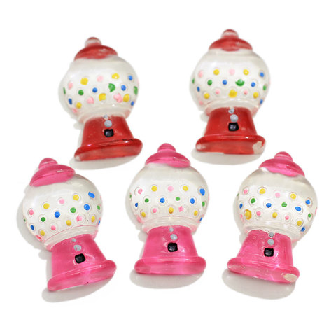 100Pcs Resin Gumball Machine Cabochons Cute Flatback Candy Gum Machine Craft Girl Hair Bow Center Kids Crafts Making DIY