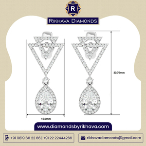 El mejor precio, elegantes pendientes de oro blanco de 14 quilates con diamantes para mujer, joyería de pureza de Metal solitario brillante redondo - Product Image 2