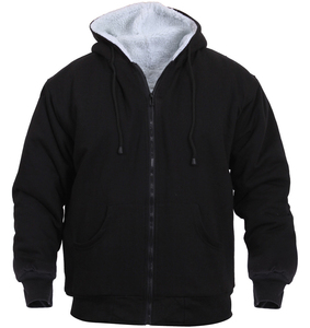 Sudadera con capucha de invierno para hombre, forrada con sherpa, 100% algodón, cálida, transpirable, talla grande, con cremallera completa - Product Image 5