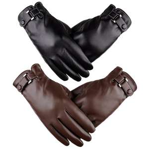 Gants d'hiver unisexes chauds pour le voyage et l'équitation en plein air, avec doublure en fourrure et en cuir PU, design personnalisable pour un usage quotidien décontracté - Product Image 6