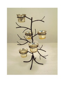 Support votif de branche en fer de grande qualité pour la décoration intérieure ou extérieure - Product Image 1
