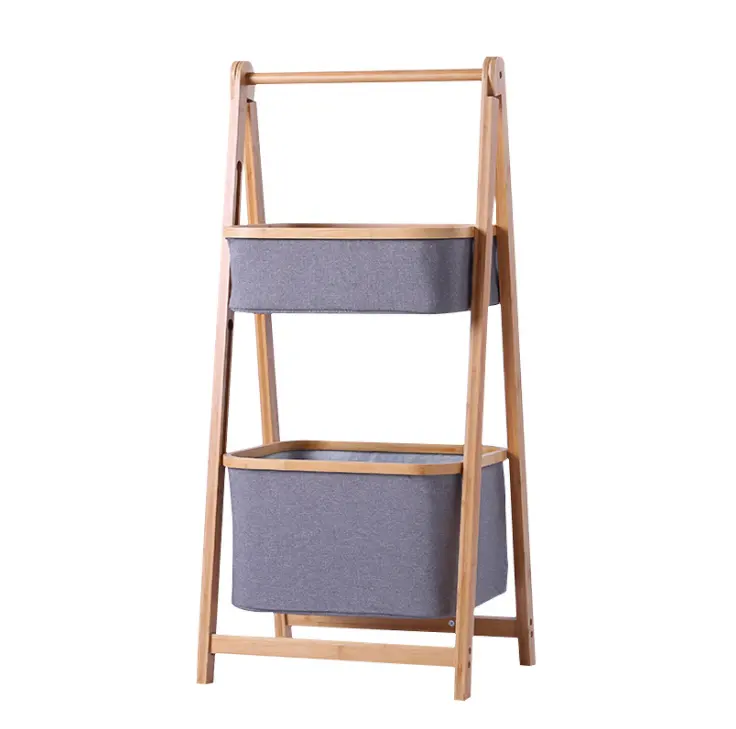 De Madera de bambú cesta de lavandería sala de cesto de ropa organizador clasificador plegable único cesta de lavandería