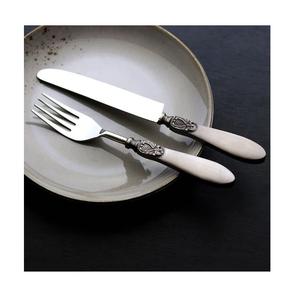 ช้อนทองเหลืองจริงชุดช้อนส้อมชุดเครื่องใช้บนโต๊ะอาหารชุดมีดสแตนเลสสำหรับงานแต่งงานของขวัญงานแฮนด์เมดสำหรับใช้ในโรงแรม - Product Image 1