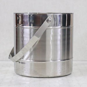 Stainless Steel Double Wall <b>Insulated</b> <b>Ice</b> <b>Bucket</b> With Lid and Handle Glossy Polished Finishing Manufacturer and Supplier - Product Image 6