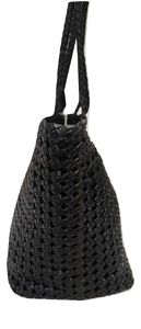 Sac à main fourre-tout tissé en cuir véritable pour femme avec fermeture ouverte en forme de fourre-tout avec logo personnalisé - Product Image 3