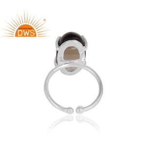Bague en argent Sterling 925 pour filles, Quartz fumé naturel, bijoux de styliste, cadeau - Product Image 3