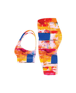 Ropa atlética sublimada ajustada de cintura alta personalizada para mujer, conjunto de Yoga de talla grande, ropa de entrenamiento con mallas - Product Image 3