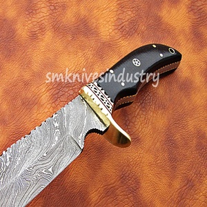 Couteau de chasse de damas fait à la main, personnalisable avec un travail de fichiers,(smk13487) - Product Image 5