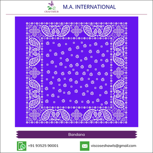 Classic Organic Cotton Bandana Paisley Pattern <b>Heat</b>-Transfer Printed Breathable Eco-Friendly Street Wear for Adults All Seasons - Product Image 2