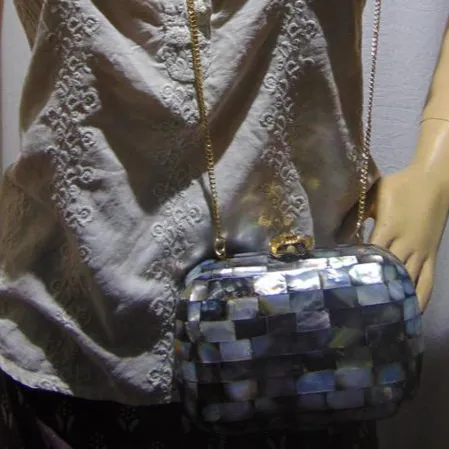 Siyah inci anne çantası Vintage akşam çanta özel renkli moda akrilik debriyaj pembe çanta