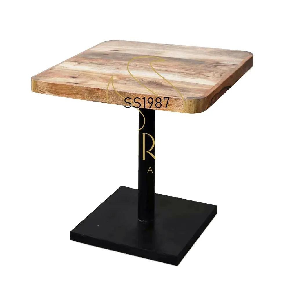 Ресторан использует Превосходное качество современный дизайн деревянный железный стол для оптовых покупателей по надежной цене