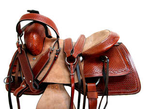 Selle anglaise en cuir véritable de qualité supérieure pour Ranch Horse Western Roping Différentes tailles 14-18 \ "Plusieurs couleurs disponibles - Product Image 4