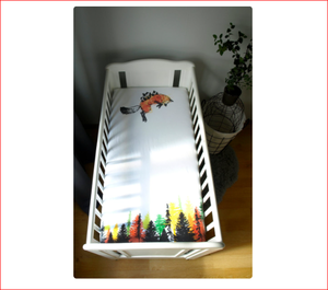 Drap de lit pour bébé en 100% coton, organique, lavable, à langer, dessins personnalisés, pour berceau de bébé - Product Image 1