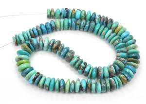 สร้อยข้อมือลูกปัดรูปยางสีเทอร์ควอยส์สีฟ้าครามธรรมชาติขนาด8นิ้วแบบเรียบกำไลอัญมณีที่มีรูปแบบโดยประมาณเป็น9X11MM ลูกปัดหิน100% - Product Image 2