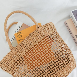 Sac en paille de haute qualité, sac fourre-tout en paille, sac à bandoulière, sac fourre-tout fait main, sac fait main - Product Image 1