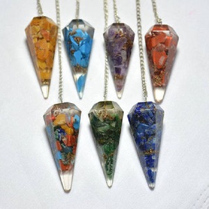 Wholesale Natural Crystal Gemstone Pendulum Mix Assorted Colour Orgonite Dowsing EMF Protection Home Deco Polished <b>Fairy</b> Chakra - Product Image 2