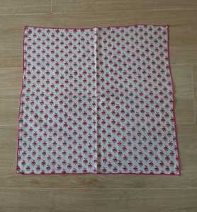 Serviettes en tissu imprimé à la main de luxe, bordure brodée, festonnée, lavable, réutilisable, accessoires de linge de table - Product Image 3