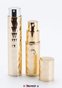 Flacon de parfum luxueux en aluminium de 8 ml avec pulvérisateur à pompe, décoration gravée et atomiseur de parfum - Product Image 6