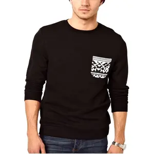 Sudadera con bolsillo de parche para hombre, ropa de invierno, informal, bonito jersey de lana a la moda