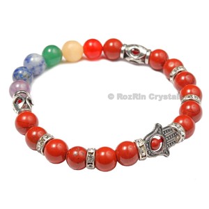 Supplier of Chakra Hamsa <b>Bracelets</b> With Red Jasper : Chakra Hamsa <b>Bracelets</b> With Red Jasper For Sale - Product Image 1