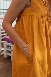 Ligero y aireado para días soleados 100% Lino Casual Negro Sin mangas Sólido O-cuello Vestido de mujer Tejido natural Lavable - Product Image 5