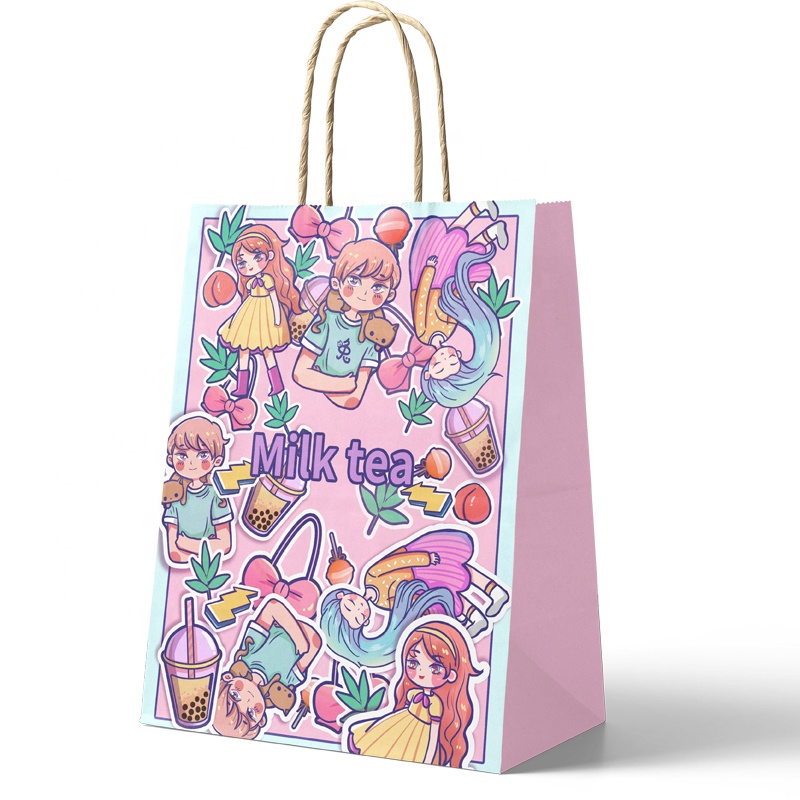 custom logo paper gift bag for shopping bag