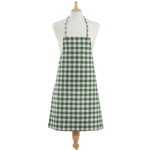 Striped checked green kitchen <b>cooking</b> apron 100% Organic Cotton GOTS Certified - Product Image 5