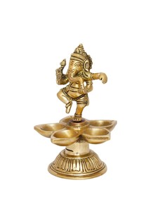 Lámpara de latón Ganesh Diya para la buena suerte, soporte para Diya de Diwali, decoración para el hogar y la oficina, Ganesh Arti Diya para el templo - Product Image 4