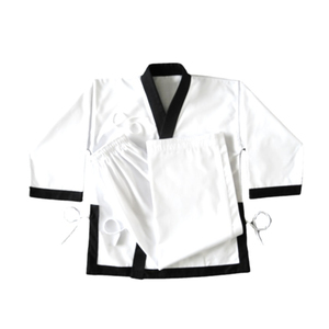 Uniforme de Karate Tang Soo Do Personalizado con Parches de Impresión Digital, 100% Algodón con Ribete Verde y Pantalones, Unisex para Adultos - Product Image 1