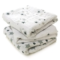Baberos de algodón orgánico para recién nacidos, paquete de 3 piezas de ropa de muselina para bebé, con certificado de GOTS personalizado, impermeable, de alta calidad, 100%