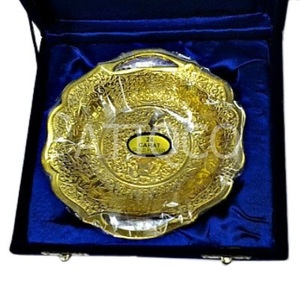 Latest Design Gold-Plated Brass Dry Fruit Bowl Set Embossed Logo Velvet <b>Box</b> for Corporate Serving Corporate Gifts - Product Image 5