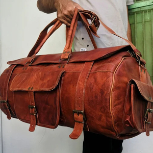 Bolsa de viaje de gran capacidad de cuero genuino Unisex, bolsa de lona de noche de estilo Vintage personalizado para niños y niñas, todos tus fines de semana - Product Image 2