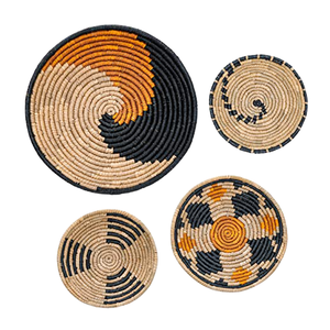 Macetero Vintage de algas marinas, cesta para decoración de pared de Vietnam, impresionante plato de algas naturales de punto - Product Image 1