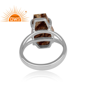 Anillo de Plata de Ley 925 con gemas de jaspe, joyería fina hecha a mano - Product Image 4