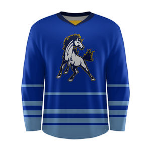 เสื้อเจอร์ซีย์ฮ็อกกี้น้ำแข็งปรับแต่งได้สำหรับทุกเพศดีไซน์ใหม่พิมพ์ซับลิเมชัน OEM ชุดเล่นกีฬาสำหรับผู้ใหญ่ - Product Image 1