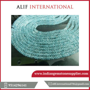 ลูกปัดพลอยบุษราคัมสีฟ้าขนาด5มม. 14นิ้ว - Product Image 2