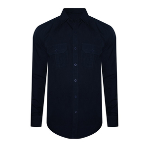 Nouvelle mode de chemise habillée d'affaires en polyester avec logo personnalisé pour hommes, manches longues grande taille avec fermeture boutonnée respirante en corne - Product Image 2