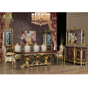 Meubles de salle à manger en bois de teck sculpté à la main royale, ensemble d'éléments élégants de luxe, mobilier de salle à manger formelle - Product Image 1