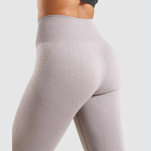 Mallas de yoga lisas de alta calidad para mujer, Leggings de poliéster y LICRA con logotipo personalizado para entrenamiento de gimnasio, novedad de 2022 - Product Image 5