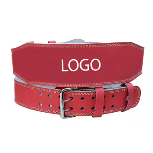 Cinturón de gimnasio con logotipo personalizado para entrenamiento físico Material de piel de vaca para levantamiento de pesas Inmersión y levantamiento de peso Levantamiento de pesas-Transpirable - Product Image 1