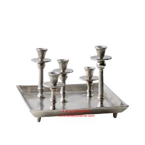 Portavelas de Metal para decoración de oficina, iluminación de boda y fiesta, candelero hecho a mano decorado en acabado dorado - Product Image 2