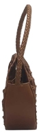Bolso Tote de Cuero Genuino con Logotipo Personalizado, Estilo Casual para Mujer, con Tejido de Macramé y Forro de Poliéster
