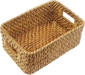 Cestino portaoggetti in materiale naturale di fabbrica cestino portaoggetti in rattan ecologico cestino portaoggetti intrecciato a mano vimini dal Vietnam