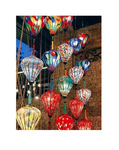 Lanternes en soie colorées imperméables du nouvel an vietnamien suspendues lanternes en bambou pliables pour le Festival et la décoration de la maison 99GD - Product Image 1