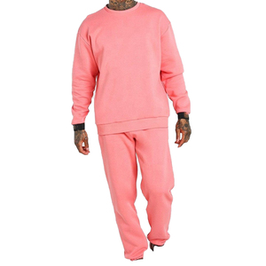 Fabricante OEM Proveedor 2021 Sudadera rosa con cuello redondo para hombre, pantalones deportivos de algodón/poliéster, calidad de marca. - Product Image 1
