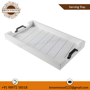 Bandejas de madera hechas a mano de alta calidad con asas de metal Amplia gama de bandejas para servir al mejor precio Venta directa de fábrica ahora - Product Image 4