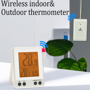 Sakeemaf — thermomètre numérique <span class=keywords><strong>sans</strong></span> <span class=keywords><strong>fil</strong></span>, pour l'intérieur et l'extérieur, affichage de la température, horloge numérique, avec capteur extérieur - Product Image 3
