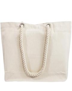 Custom Printed Natural Color Fashion Canvas <b>Tote</b> <b>Bag</b> with Rope Handle for Grocery Store Use Featuring Custom Logo - Product Image 2