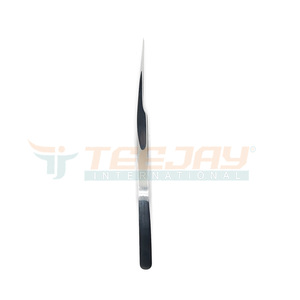 Pince à épiler pour faux cils droits et argentés, 14 cm, outil professionnel de levage de cils, couleur et logo personnalisés, 1 pièce - Product Image 2